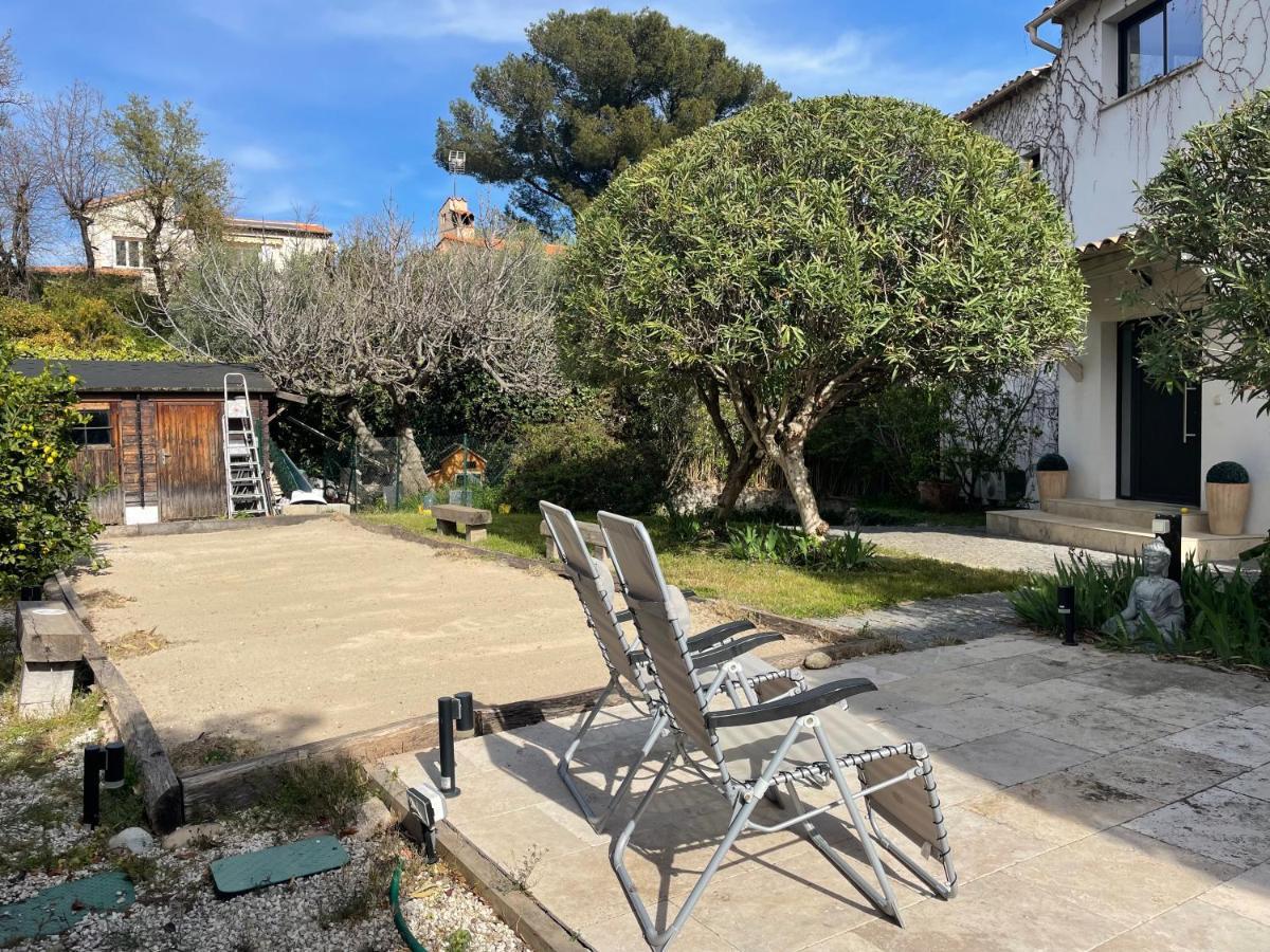Sublime haut de villa aperçu mer /hippodrome / Cagnes-sur-Mer Exterior foto